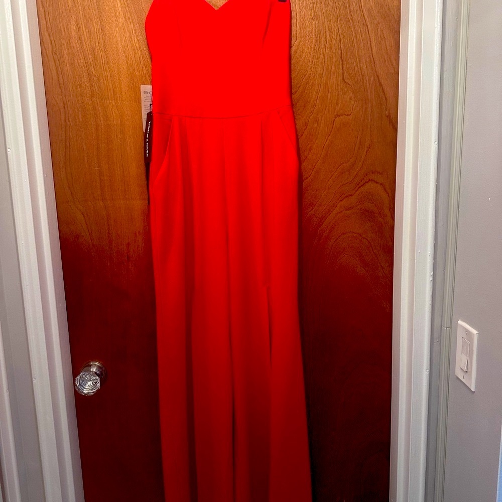 NWT Bebe X Naven Red Sleeveless Wide Leg Jumpsuit
